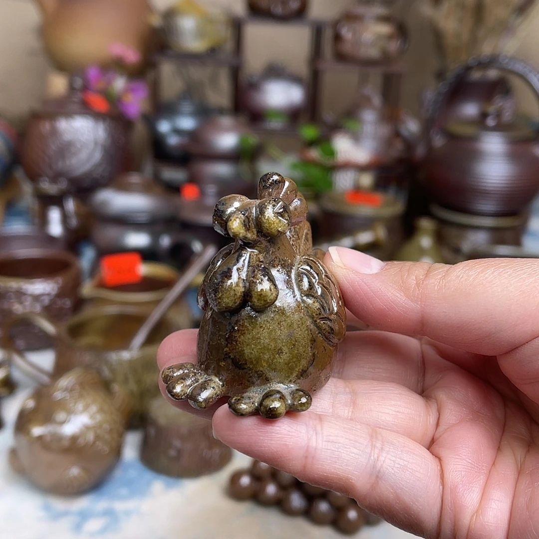 手工小鸡茶宠摆件