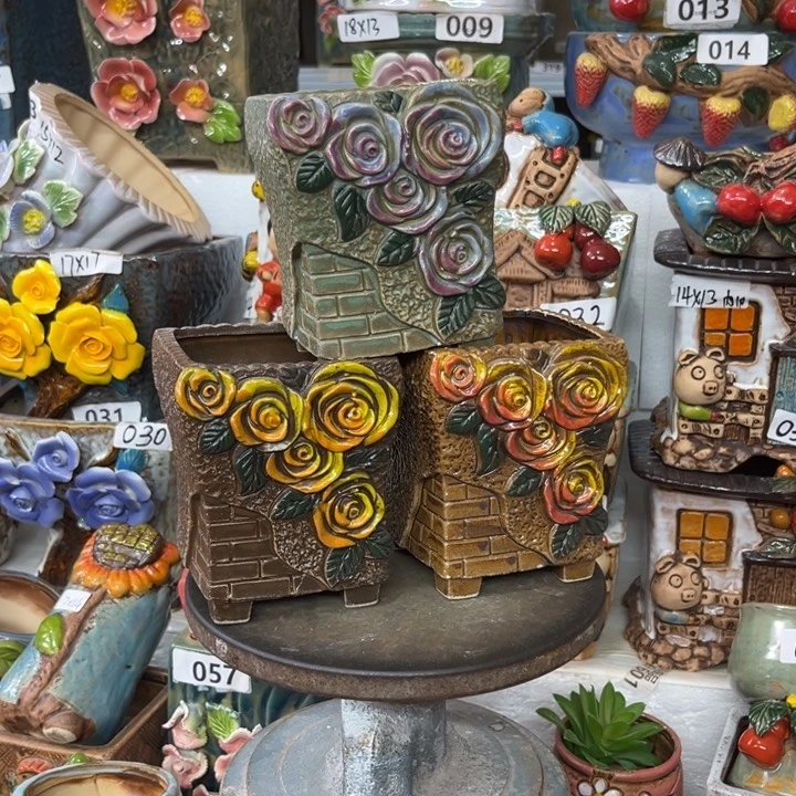 紫砂花盆粗陶材质多肉花盆