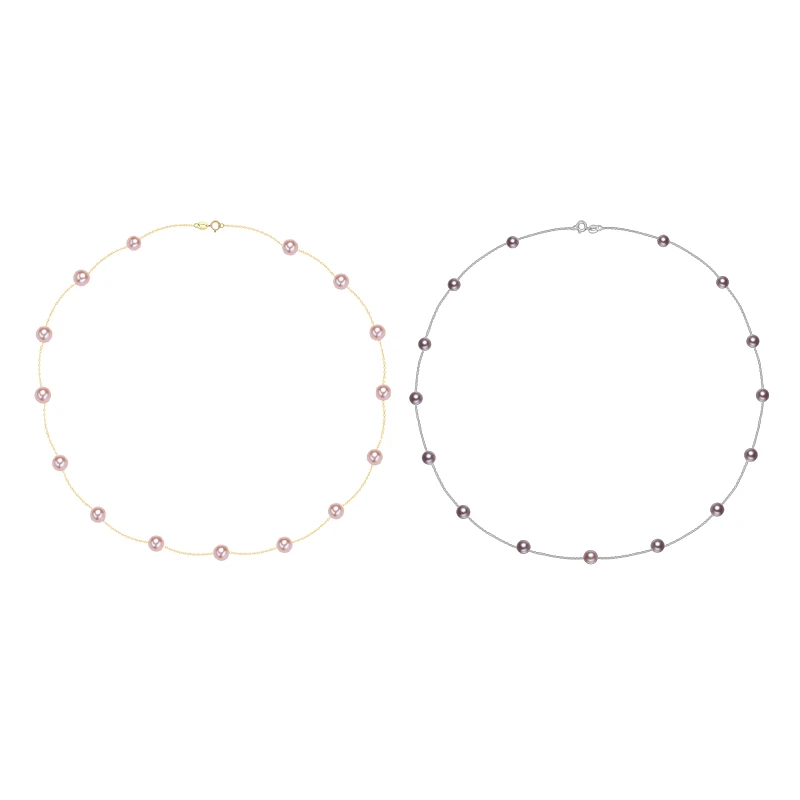 【爱迪生珍珠】G18K金紫色/中国红珍珠满天星5-6mm（多样性发一）