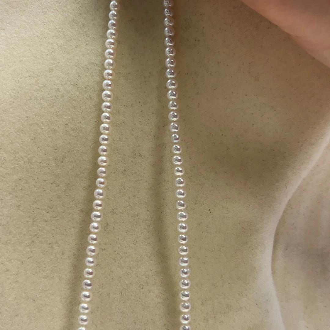 18K金镶嵌淡水珍珠xs004项链3-4mm