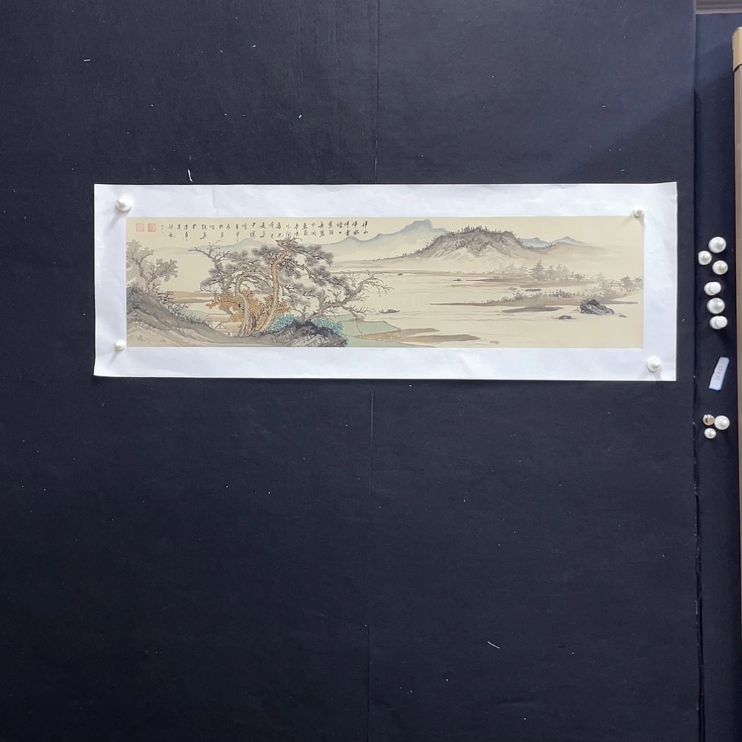 国画手绘国画，仿古山水精品，明老师