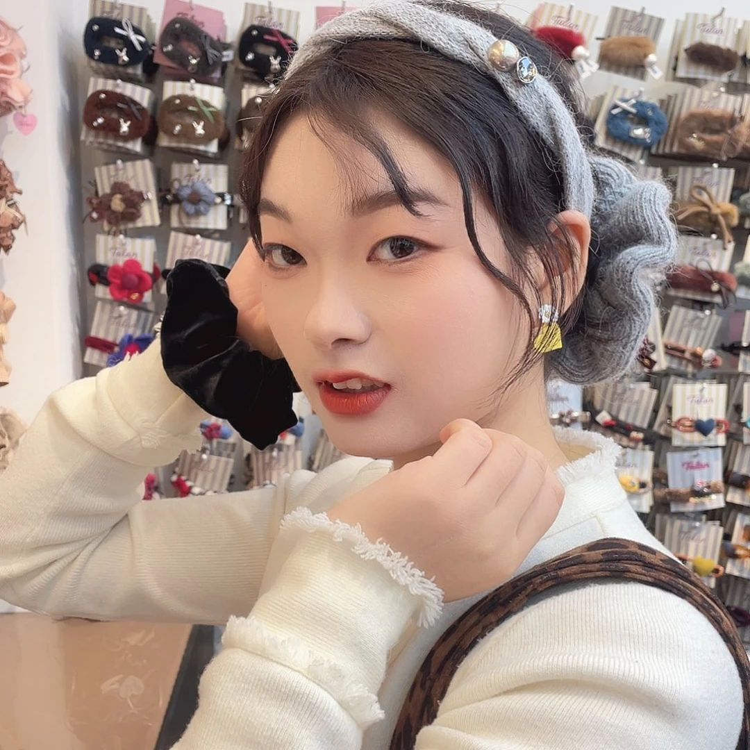 布艺铁合金灰色发箍