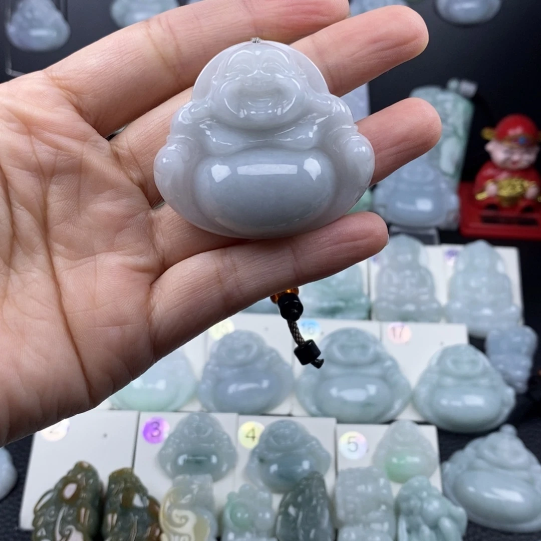 翡翠未镶嵌颈饰41尺寸佛公厚装微瑕介意勿拍不退不换