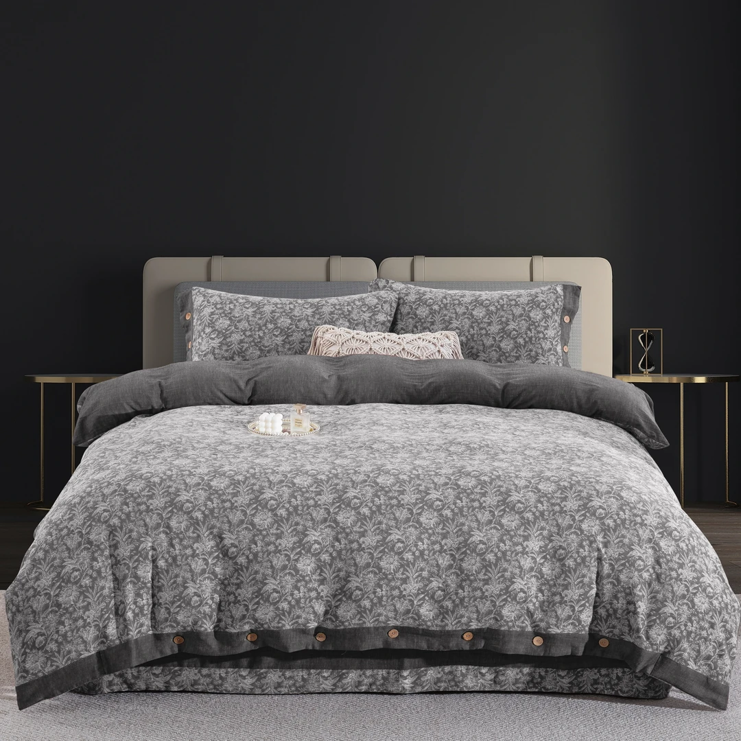 AB版【风华正茂多色】全棉色织四件套冬季床单轻奢双面加厚被罩亲肤