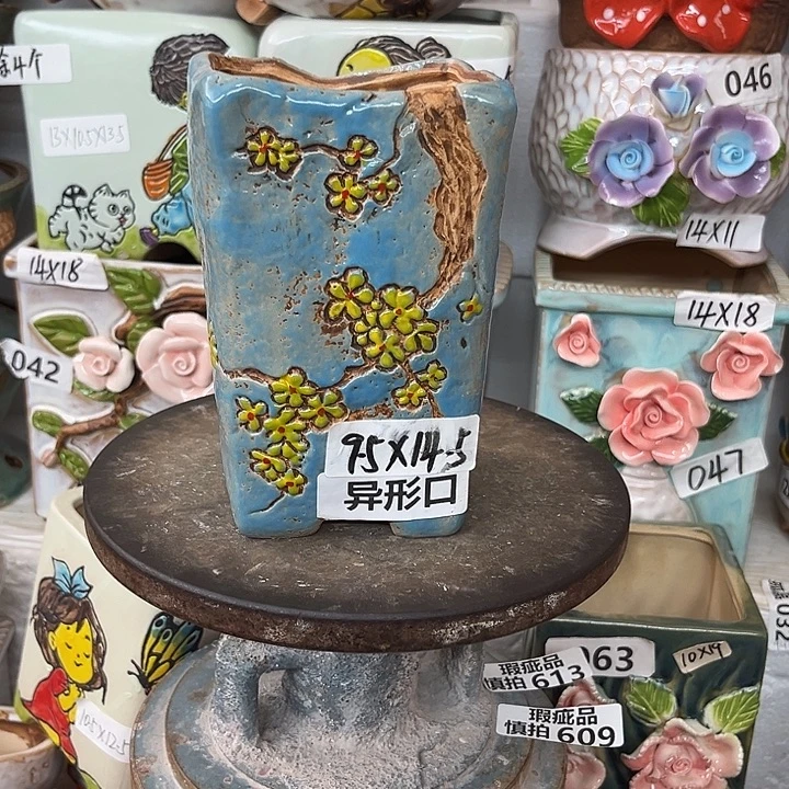 紫砂花盆粗陶材质多肉花盆
