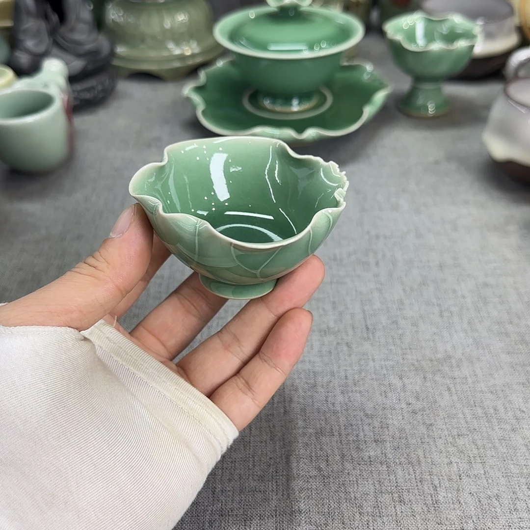 吴国峰大师【残荷】刻绘手工杯