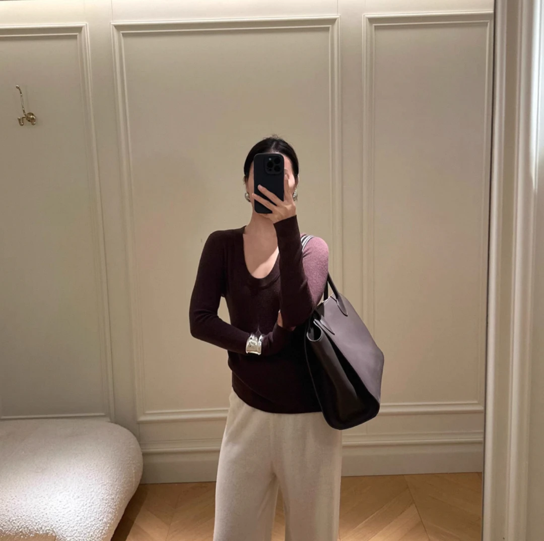 ZH 3-02210新款U领百搭毛衣