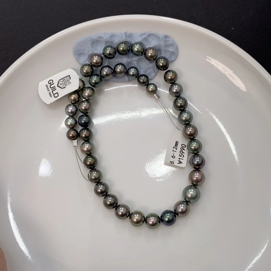 未镶嵌颈饰海水珍珠十**?大溪地项链8.6-12mm瑶