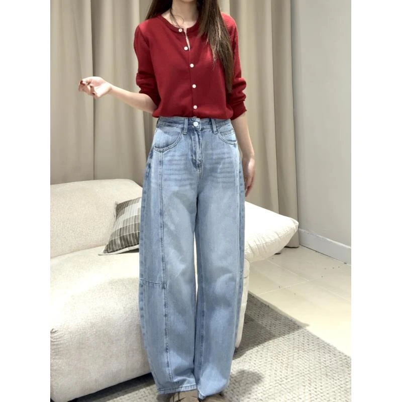 【99026】XOXO家 2025年春款高腰弯刀   松弛 阔腿弯刀裤
