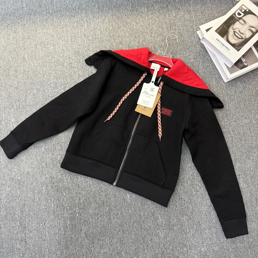 未使用 BURBERRY/博柏利 卫衣外套 女款 黑色尺码M/F1600647