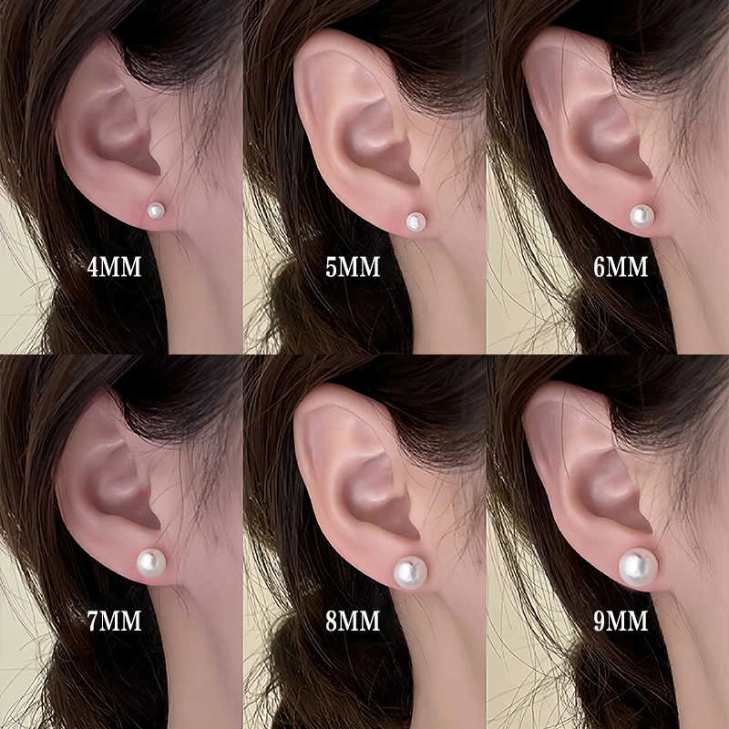 天然淡水真珍珠耳钉扁圆馒头耳坠耳饰女2024新款正品耳环