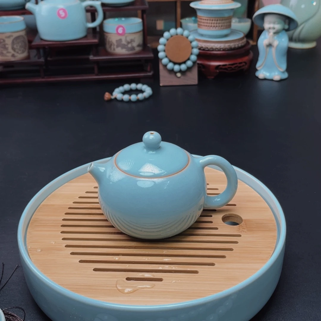 【闪购商品】汝州单壶，壶，天青微蓝，高品
