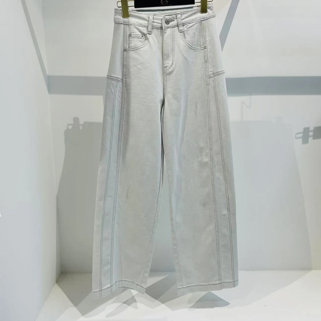 2025夏季新款时尚百搭舒适高腰显瘦微喇牛仔裤女 5008  恩
