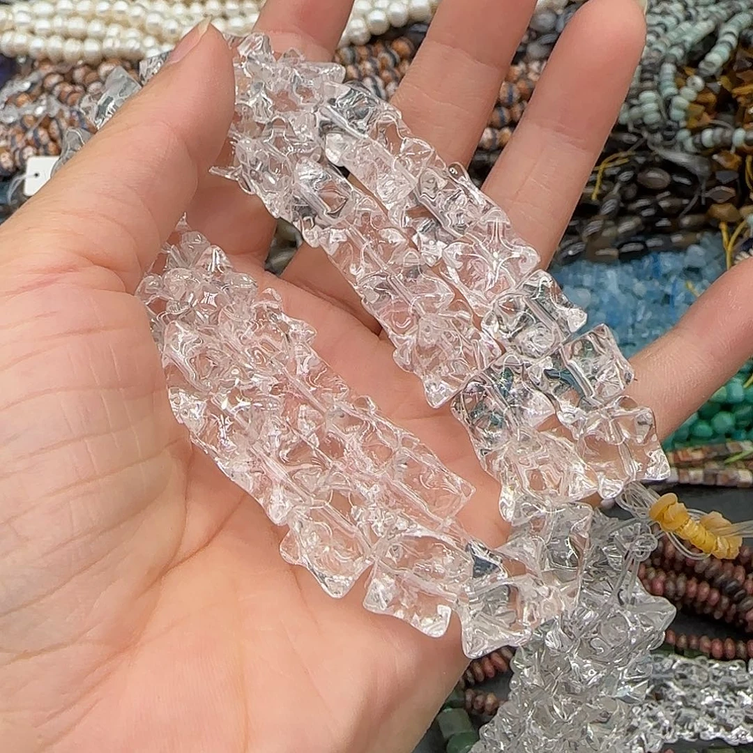 L***~合金玛瑙/玉髓珠宝半成品白水晶10mm拍两99发一条