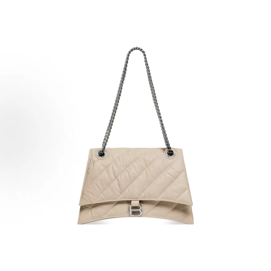 未使用 Balenciaga/巴黎世家 奶茶色crush单肩包/BJ250922002