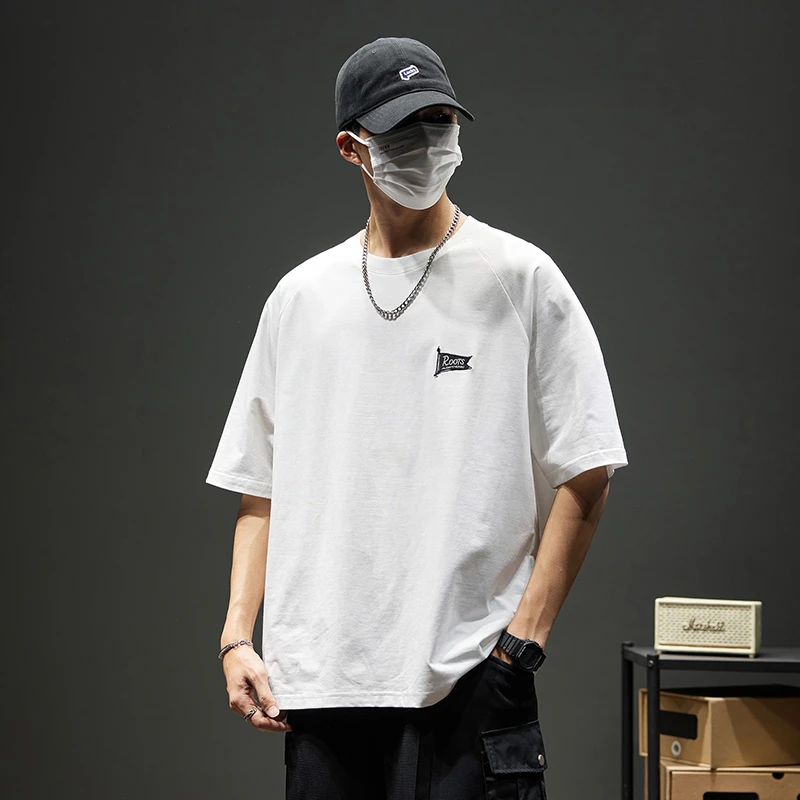 2025新款男士t恤上衣夏季短袖半袖宽松潮流圆领休闲百搭情侣简约