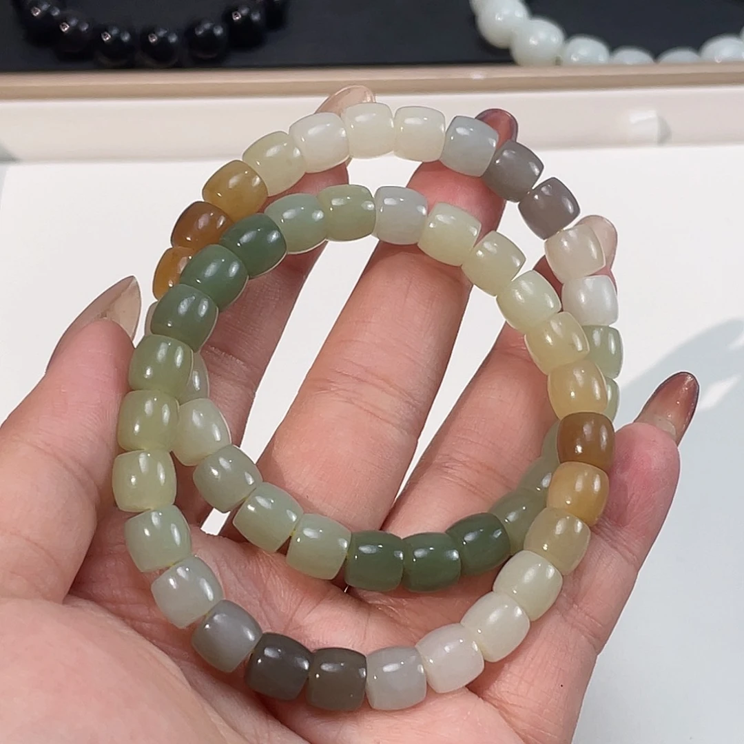 和田玉手链未镶嵌多样性发其一 8.2