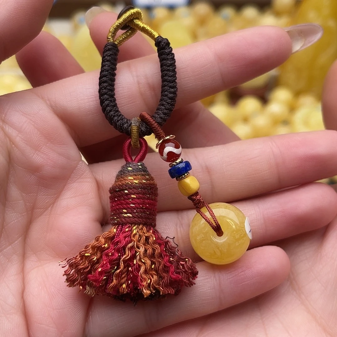 琥珀未镶嵌裸石蜜蜡扣子梦