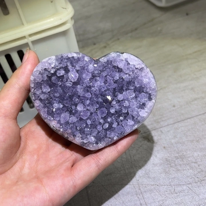 未镶嵌发饰水晶紫晶爱心
