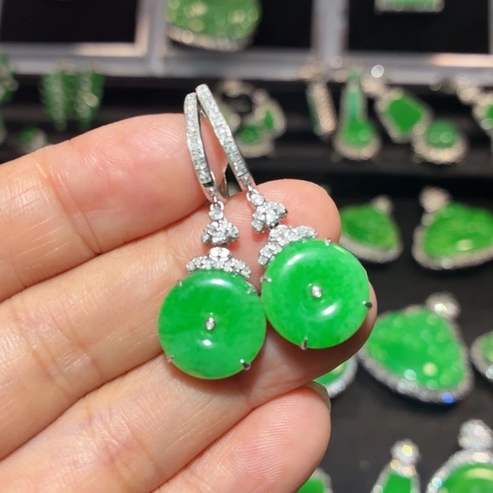 翡翠18K金镶嵌吊坠(不含链)翡翠