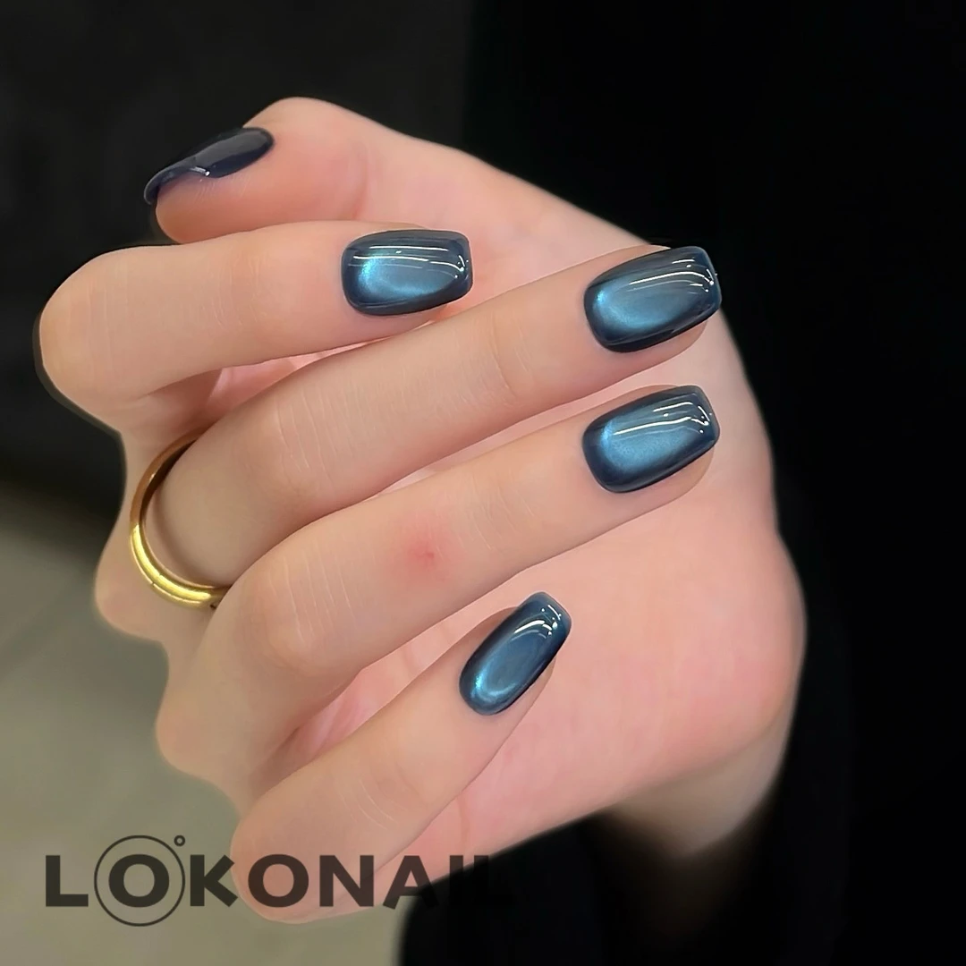 「深海」深海群青纯色猫眼夏日简约冰透高级显白穿戴式纯手工穿戴甲