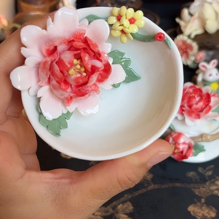 千玺造物牡丹茶杯