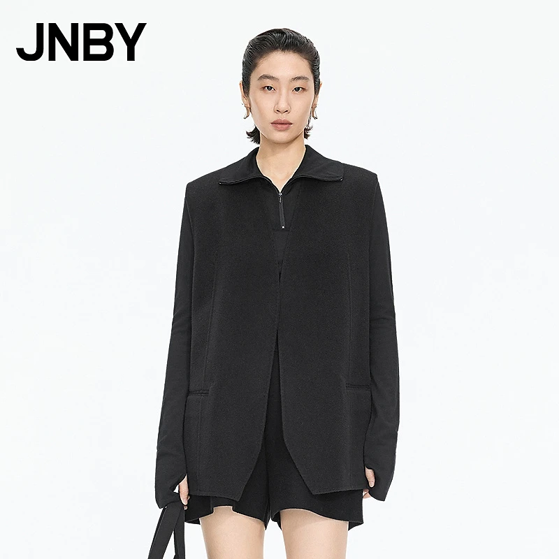 【商场同款】JNBY/江南布衣25秋新品呢大衣宽松直筒无袖5P9811160