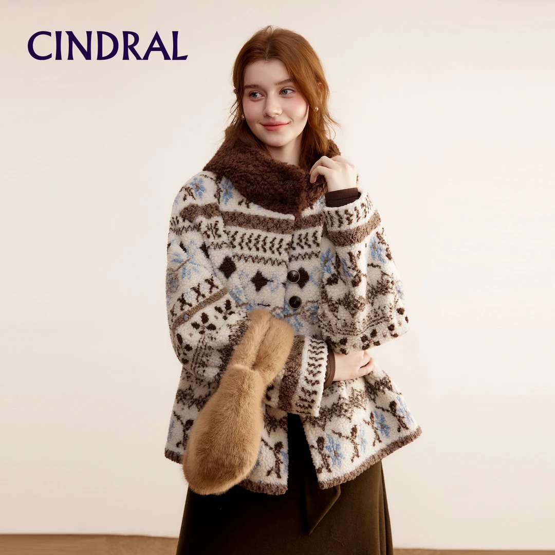 【熙地】轻奢洋气女毛绒冬季新款加厚保暖毛领休闲短外套C85DW0716F