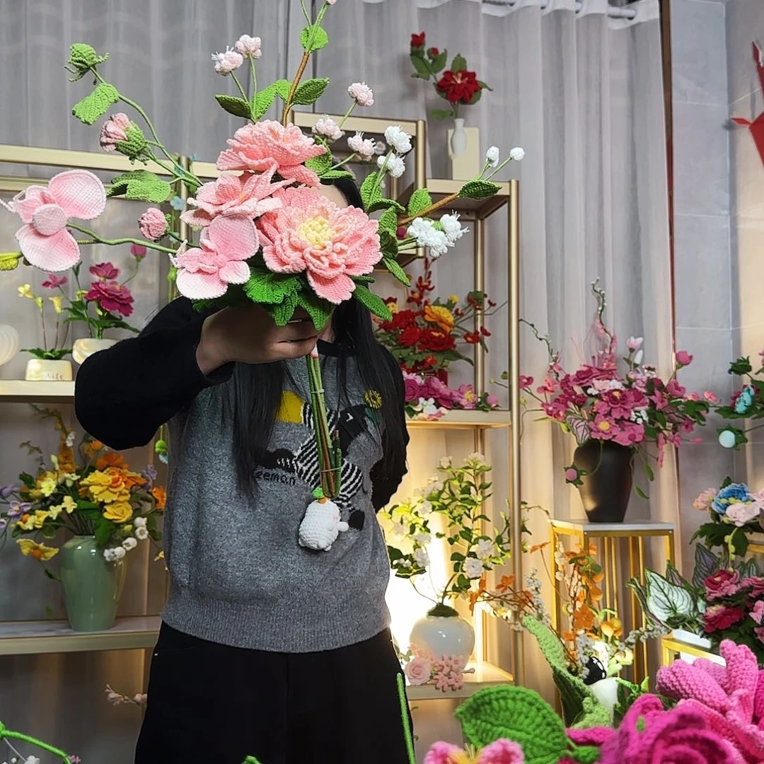 纯手工钩织钩织花束