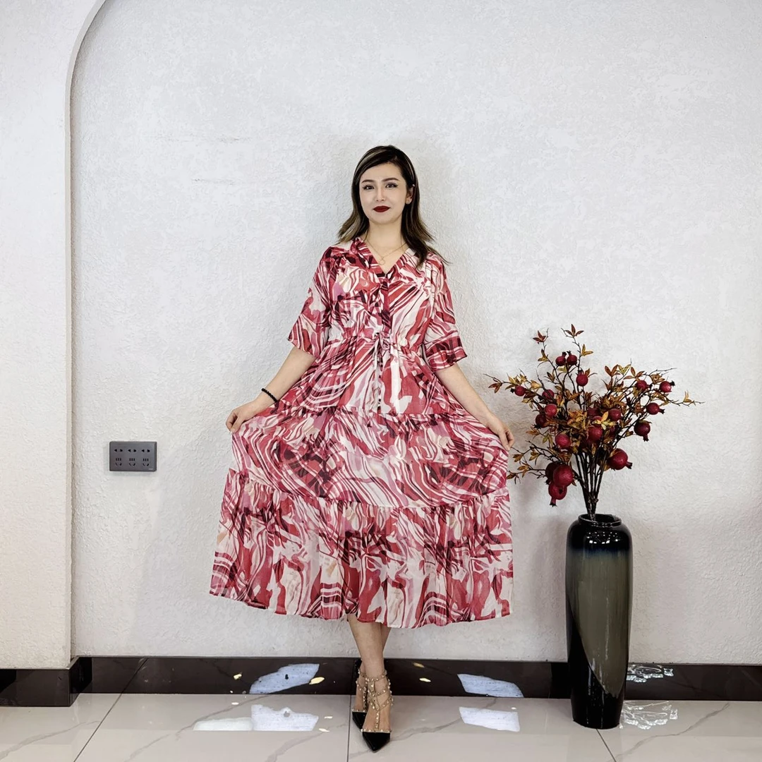 PAHRIM新款V领碎花裙9823