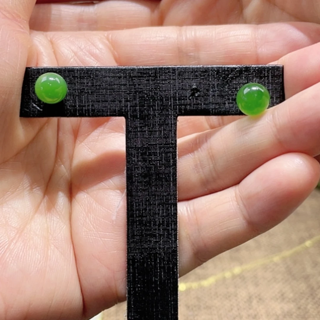【闪购商品】和田玉耳饰18K金镶嵌
