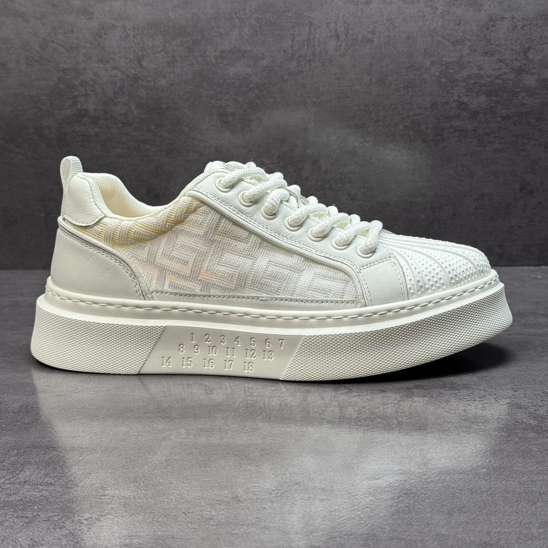 夏季新款贝头壳增高鞋男隐形内增高厚底板鞋透气百搭小白鞋6795