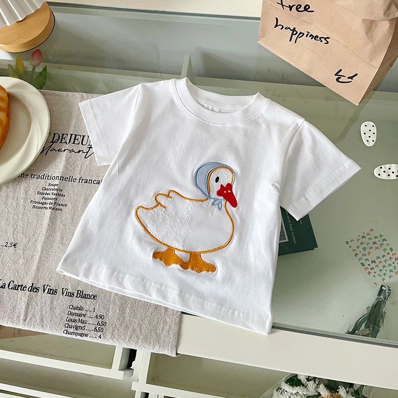 橘止皮 女童短袖2025夏季新款洋气卡通儿童T恤XY259101