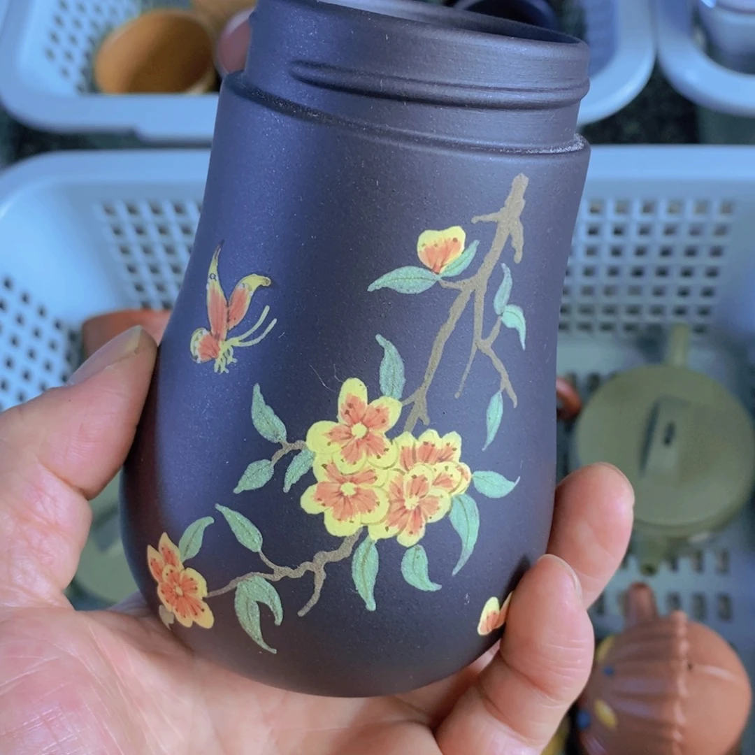 茶杯绿泥紫砂紫砂