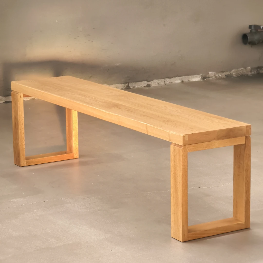 纯实木优化工艺白橡木大板凳莫比恩长凳