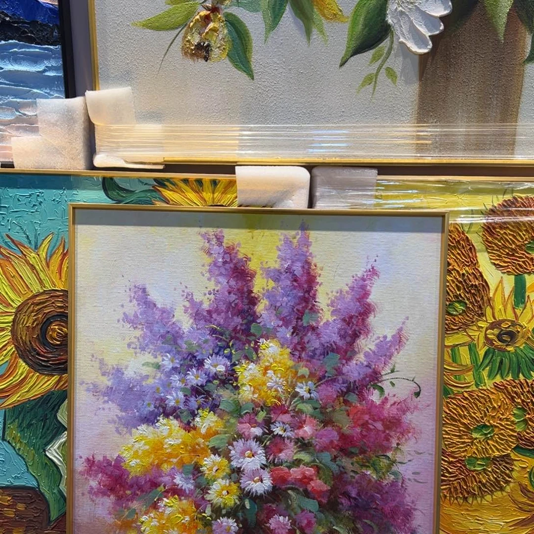 蒙***萌竖款餐厅卧室装饰书房油画