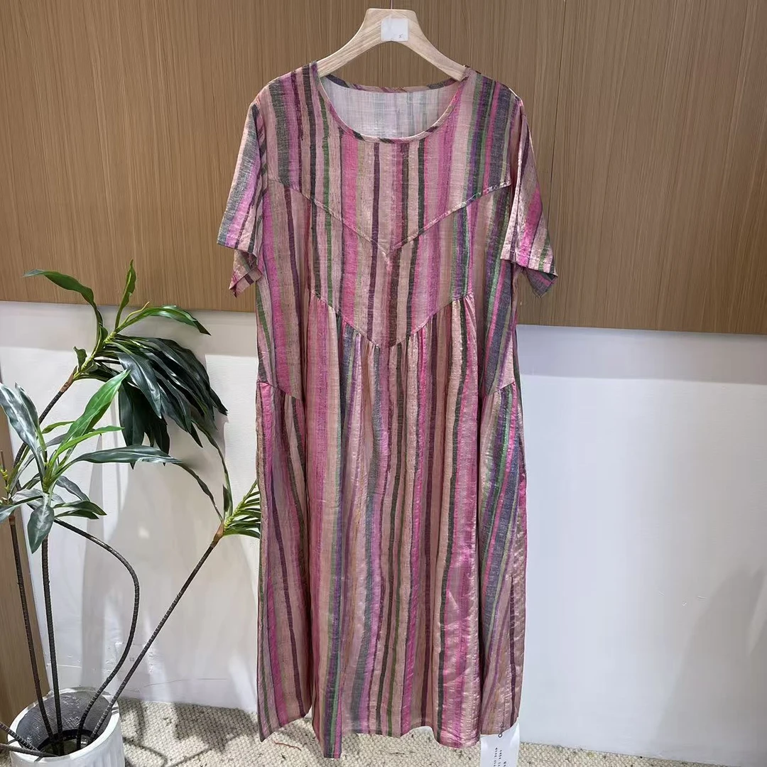 14836新款夏季优雅减龄大气碎花宽松连衣裙