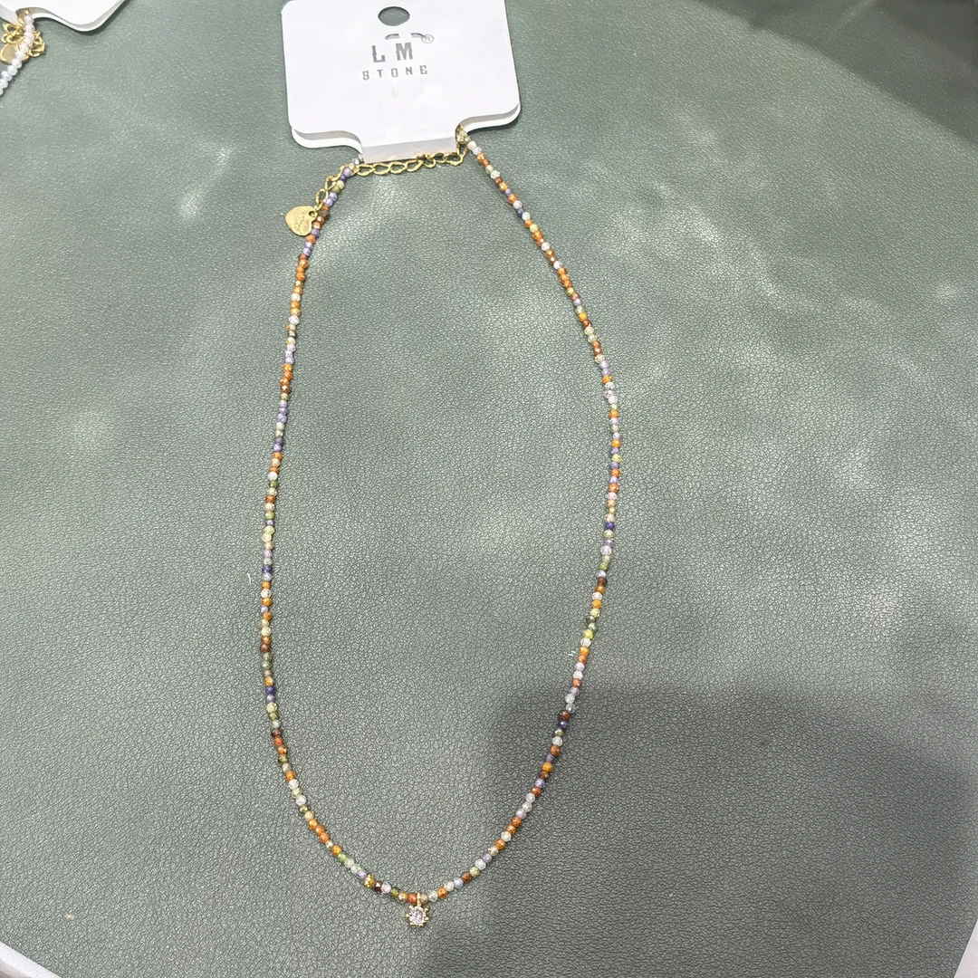 F443彩色石石手作款项链