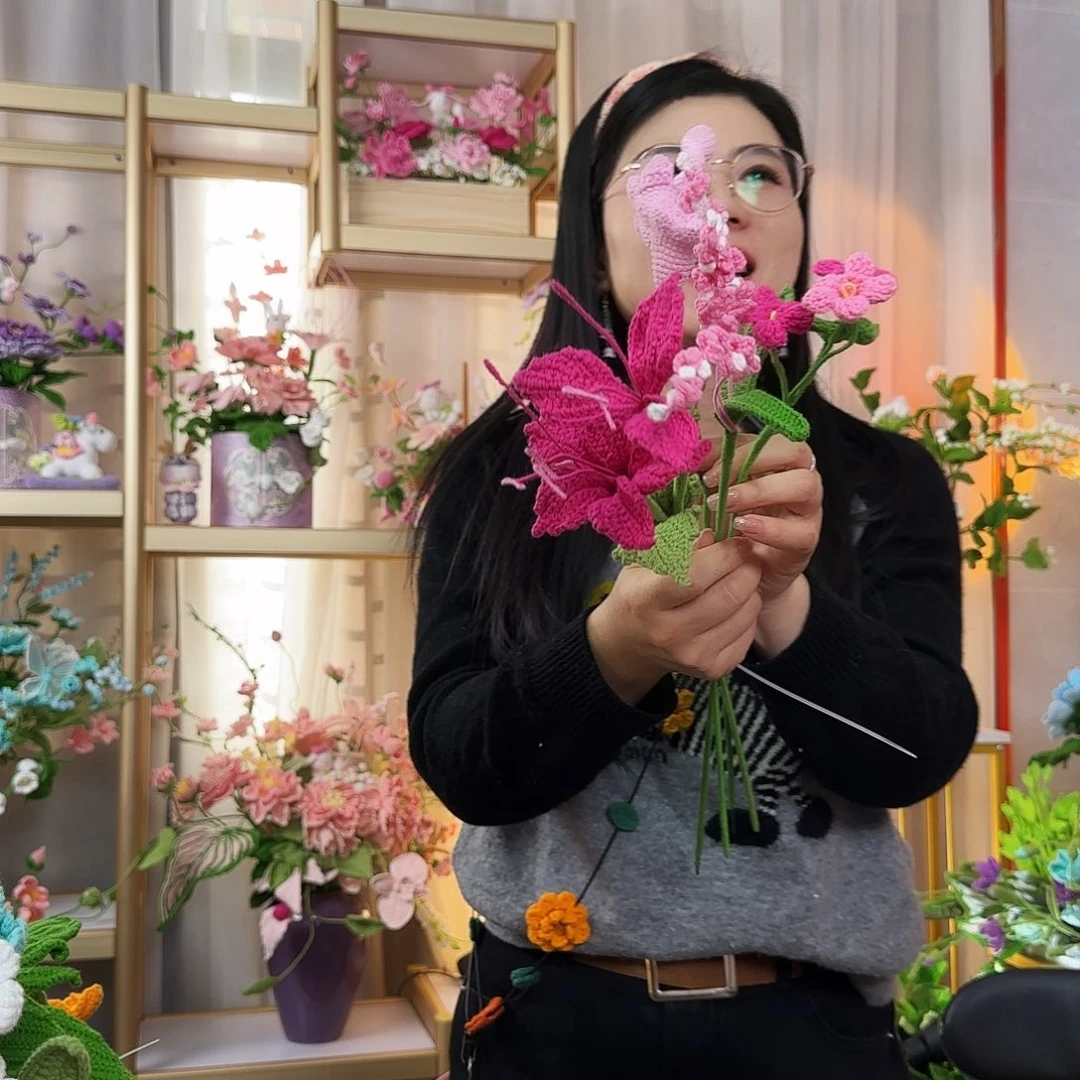 纯手工钩织钩织花束