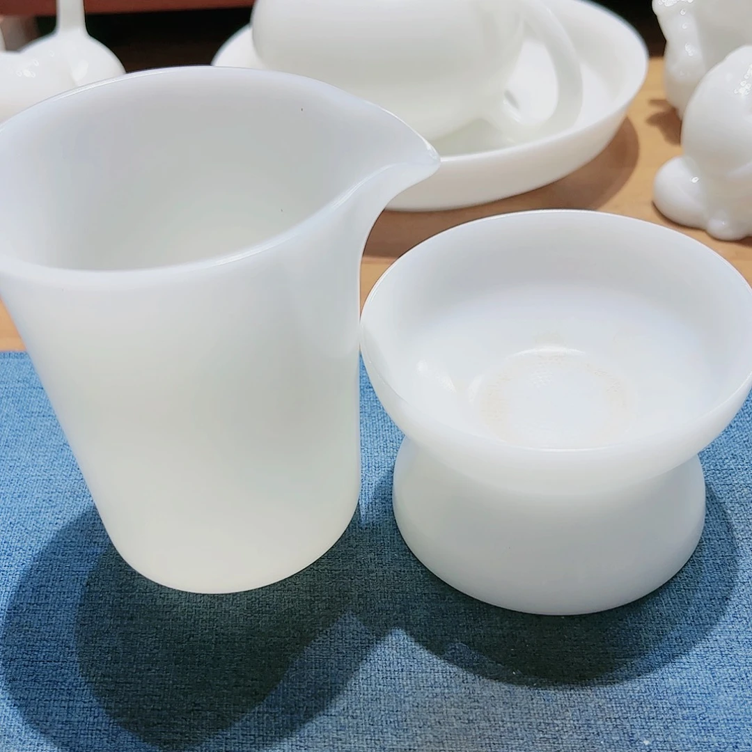 瓷片素烧璞玉1公杯茶漏1111