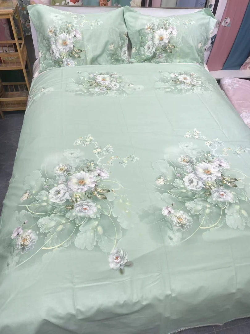 全棉斜纹布料 芳华 绿【免费加工 不加工三米以上送拉链】