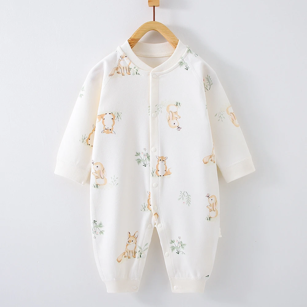 新生儿纯棉连体衣婴幼儿春秋薄款长袖宝宝哈衣四季婴儿爬服家居服