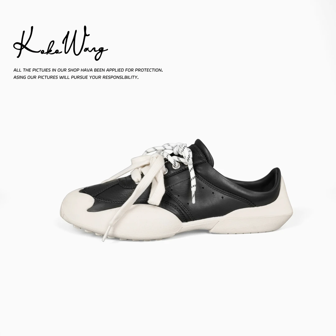 KOKO WANG时尚设计款双绳系带拼色一脚蹬百搭休闲鞋541234L10X23