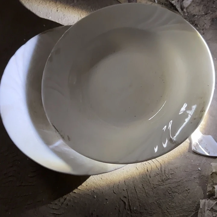 国营尾货骨瓷八汤盘一对