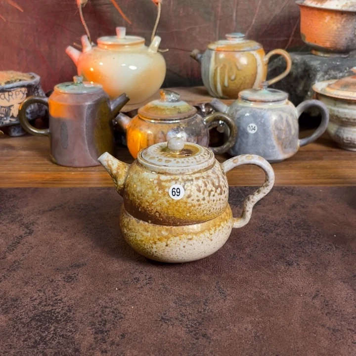 景德镇柴烧陶泥小壶69