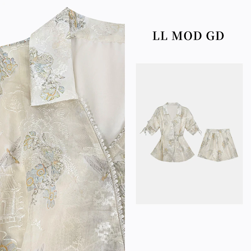 兰亭集序  法式春夏中长款宽松休闲衬衫套装JB-1000241