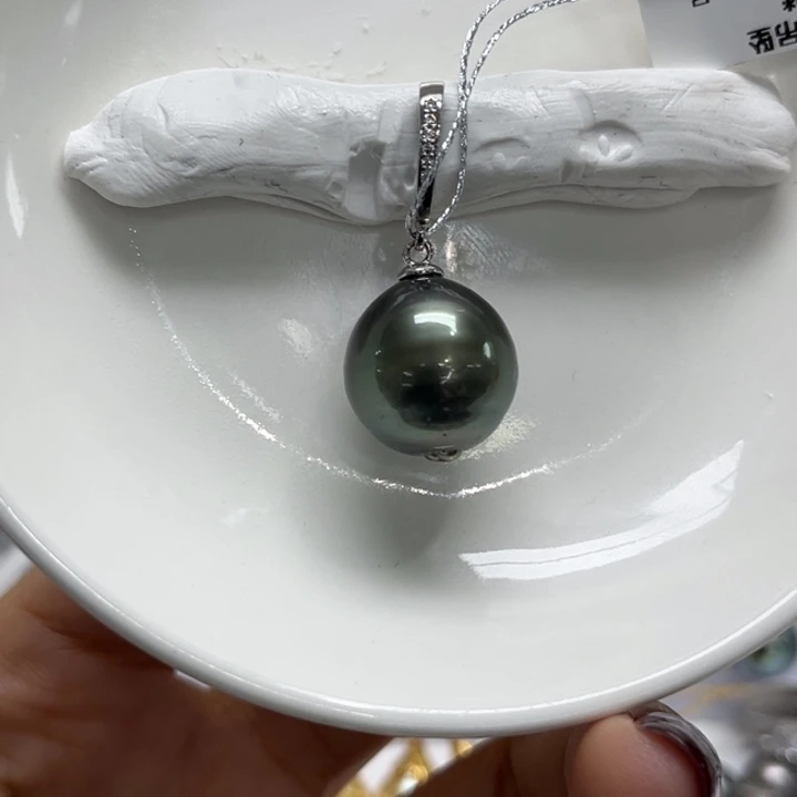 银S925镶嵌吊坠(不含链)海水珍珠15mm89号