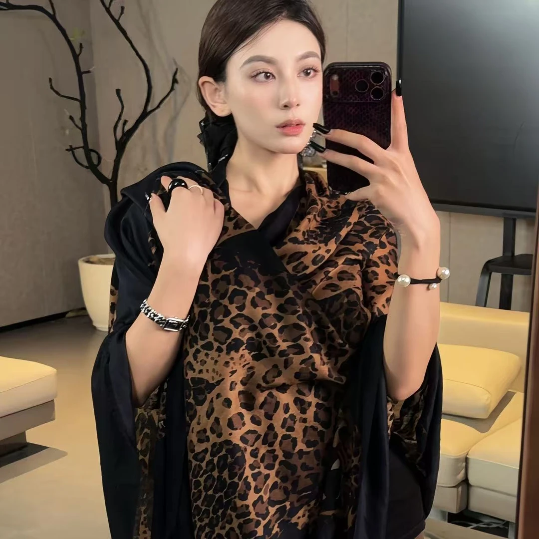 达芬奇密码幻影【黑豹】金钱豹羊毛双面印花空调披肩外搭出游拍照