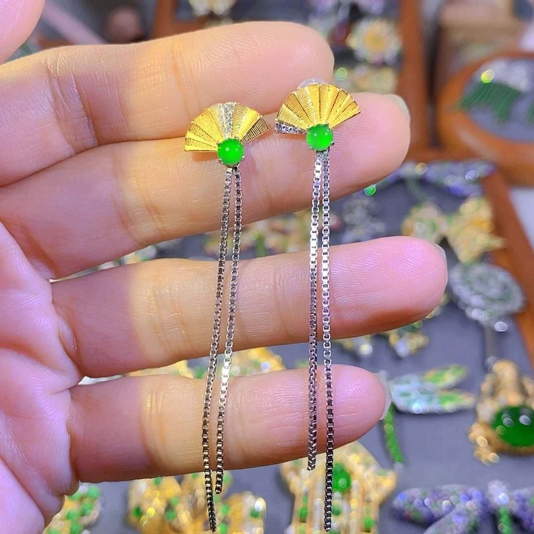 颈饰银S925镶嵌翡翠