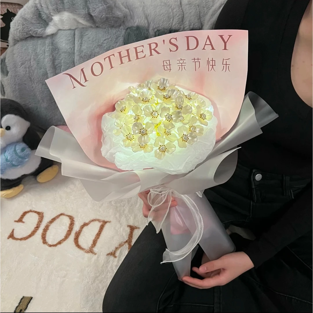 永不凋零玉兰花花束材料包手工DIY自制花束送妈妈母亲节创意xx